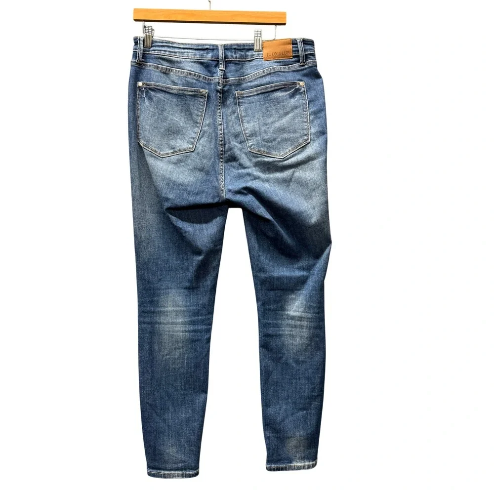 Judy Blue Jeans Womens 13/31 (33x28 ACTUAL) Skinny Fit Blue Denim Stretch